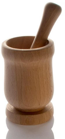 LARES Mörser aus Holz mit Stößel - hoch - Made in Germany