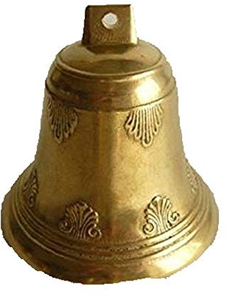 Campana Campanello da appendere in ottone lucido diam.10 cm