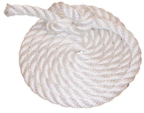 Tauwerk 10mm - Farbe: weiß 3-litzig gedreht Leine Schnur Festmacher Rope Tau Seil Allzweckseil Reepschnur Lirolen-Tauwerk PP-Multifil, 3-schäftig gedreht (Länge 20mtr.)