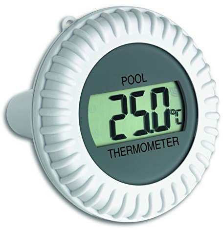 TFA Dostmann Poolsender mit Display, 30.3199.IT, für TFA Funkstationen 30.3060 | 30.3039 | 30.3053, für Teiche Schwimmbäder und Pools, weiß/grau