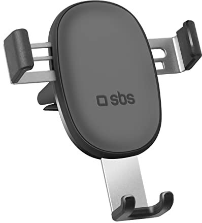 SBS Portacellulare con Chiusura Automatica a gravità, Supporto Porta Telefono da Auto per Bocchette d'Areazione, Utilizzo ad Una Sola Mano per iPhone, Samsung, Xiaomi, Oppo