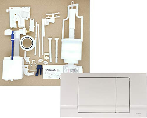 Schwab | 182.0400 Ersatzteile Paket Set inkl. Betätigungsplatte RIVA DUO 2-Mengen Renovierung Spülkasten