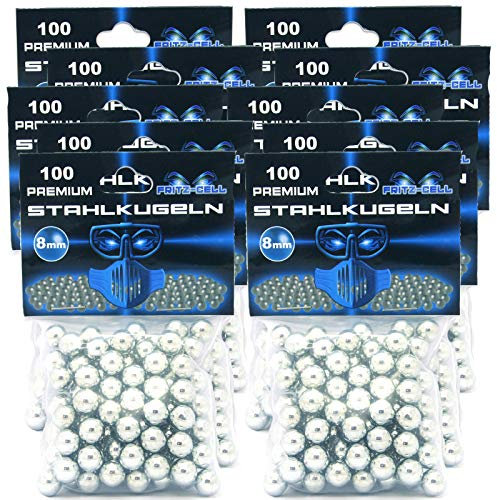 10 x 100 Stück 8 mm Stahlkugeln Zinkbeschichtet Munition für Schleuder Airsoft Katapult