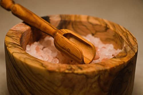 Egedeneve Saladier en bois avec cuillère, bol à épices en bois d'olivier, bol à épices en bois d'olivier