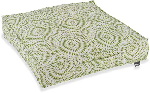 H.O.C.K. Badu Batik Steel Outdoor Matratzenkissen 50x50x10cm col. 08 grün