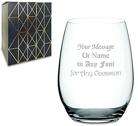 Personalised Engraved Saine Cocktail Tumbler, Gift Boxed, Personalise with Any Message