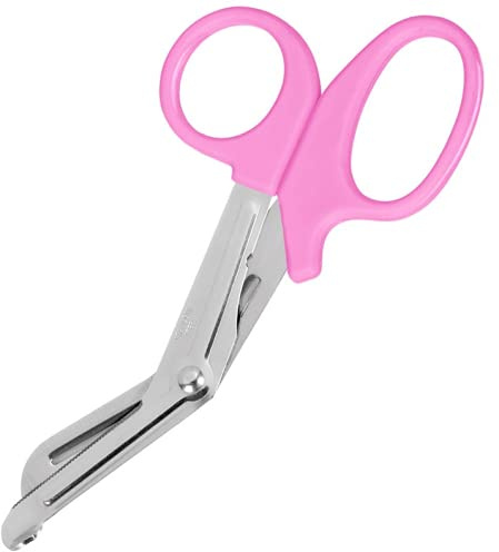 Tough Cut Utility Scissors Trauma Shears for Bandages First Aid Paramedics Multi Use 19cm (Pink)