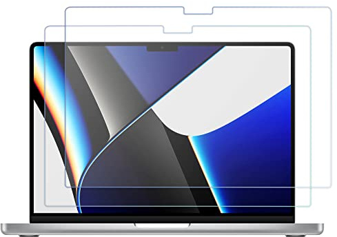 ProCase 2 Stück Schutzfolie für MacBook Pro 14,2 M5/M4/M2/M1 (2026/2024/2023/2021), 9H Gehärtetes Glas für 14 Zoll MacBook Screen Protector Schutzglas Displayschutz