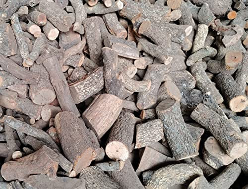 Leña de encina 14kg - para Barbacoa, Estufa, Chimenea, Cassette - Troncos Lisos Grosor Medio 4-9 cm - Seca y Perfectamente Cortada en Troncos 30-40 cm de Largo