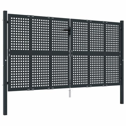 vidaXL Gartentor Anthrazit 300x150 cm Stahl