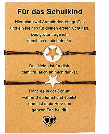 ALBERTBAND Jeu de Bracelets Mère Fille Fils Bracelet Premier jour Ecole Cadeau de Rentrée Scolaire pour les Enfants Garçons Filles Cadeaux d'anniversaire (C)