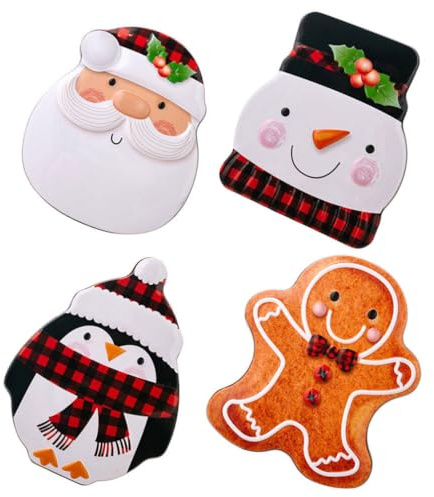 UPKOCH Weihnachtsdose Aus WeißBlech Mit Lustigem Schneemann Und Lebkuchenmann Motiv Keksdose Metall FüR SüßIgkeiten Und PläTzchen Geschenk- Und Aufbewahrungsbox 5X4X2 Zoll