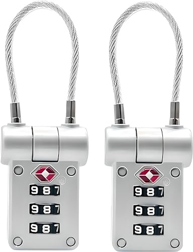 Betron TSA Approved Luggage Locks, 2 Pack, 3 Digit Combination Padlock | For Suitcases, Travel and Gym Lockers