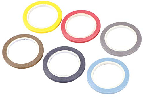 NUOBESTY Washi Tape Einfarbig 3mm Dünn, 6 Rollen Papierklebeband | Washi Papier, Leicht Ablösbar und Haftend, für Planer und Geschenkverpackung Zufällige Farbe