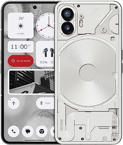 Nothing Phone (2) - 256 GB + 12 GB Ram, Glyph Interface, Nothing OS 2.0, 50 MP Dual Camera, OIS, 6.7” LTPO OLED display, 4700mAh Battery, Water resistant IP54, sim-free mobile Android, White (Renewed)