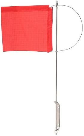 Depisuta Wind Indicator Flag, Monotypes Mast Flag Wind Indicator with Stainless Steel Mast, Eye Catching Nylon Red Boat Flag for Sailboat Yacht, Lightweight Rust Prevention (140x120mm /