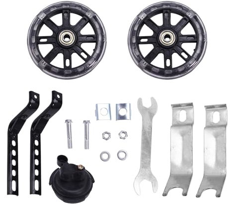 Lmzzdld Fahrrad-Stützräder Flash Mute Wheel Fahrrad-Stabilisator-Montagesatz mit Klingel für Fahrräder Von 12 14 16 18 20