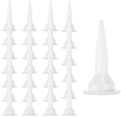sourcing map 28pcs Caulking Nozzles Cones Nozzles Reusable Caulk Nozzle Tips Set for Epoxy Applicator Universal Sausage Caulking Gun