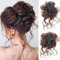 Postiche en cheveux naturels, postiche chignon, postiche queue de cheval, postiche avec pince, postiche chignon avec pince, convient pour le coiffage des femmes, le changement de coiffure (marron