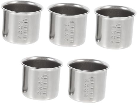 Ciieeo Tazas Medidoras De 40ml Inoxidable Claras Para Uso Hospitalario y Doméstico