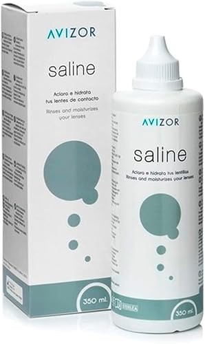 Avízor Saline 350ml - Solution saline pour tous types de lentilles - Hydratation et rinçage durables - Nettoyage doux et efficace - Solution complète pour les soins oculaires