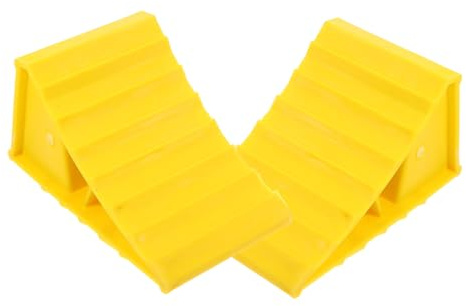PRETYZOOM Cunei per Ruote Maniglia 2 Pezzi in Abs Blocchi di Bloccaggio per Camper Roulotte e Rimorchi Protezione Pneumatici Antideformazione Accessori per Parcheggio Camper e Veicoli
