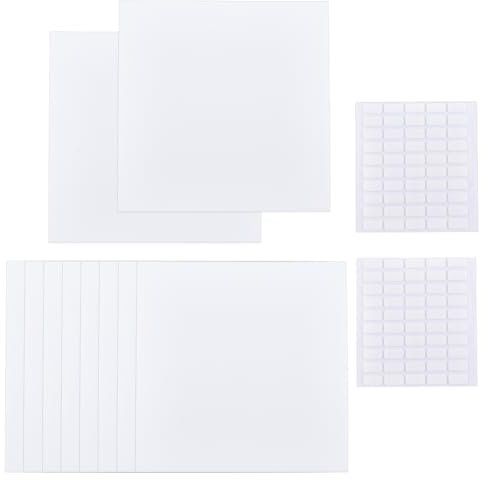 SUPERFINDINGS 10Pcs Wall Hole Cover Sheets with 60Pcs Plastic Stickers 13cm Plate Dustproof Cover Plate Square Frosted Blank Plate for Wall Plasterboard Hole Covering
