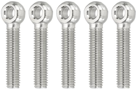 PATIKIL Bulloni Ad Occhio Con Spalla Di Sollevamento M8x45mm, 5 Pezzi Bulloni Filettati Con Occhio Per Sollevamento In Acciaio Inossidabile 304 Per Valvole Sospensioni Fissaggi, Argento