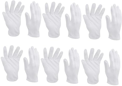 INOOMP 10Pairs Thickened Cotton Work Gloves Breathable Protective Gloves for Industrial Cleaning and Party Etiquette Xl White