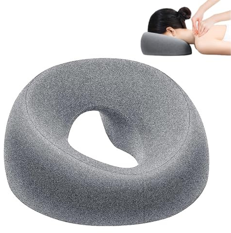 Massagekissen für das Gesicht, aus Memory-Schaum, Massagekissen mit Loch, atmungsaktiv, U-Form, bequem, für Massagetisch, Spa, Schönheitssalon – Dunkelgrau