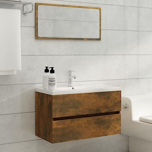 Frdhee Armadio da bagno, armadietto per lavabi con lavello da incasso, in legno, per lavatrice, per casa, appartamento, hotel