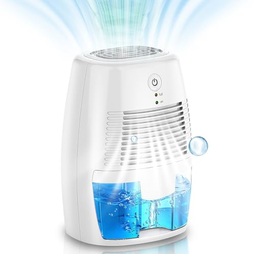 Dehumidifier, 1300 ml Room Electric Dehumidifier, Luftentfeuchter Elektrisch, Small Energy-Saving, Automatic Shut-Off, Portable, Ultra Quiet, Suitable for Bedrooms, Bathrooms and Wardrobes