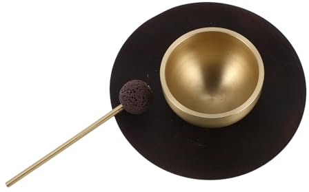UPKOCH Set Mini Ciotole Tibetane in Ottone per Meditazione con Cuscino e Mazzuolo, Ciotola Sonora per Rilassamento e Armonia Chakra, Strumenti Portatili per Yoga e Preghiera