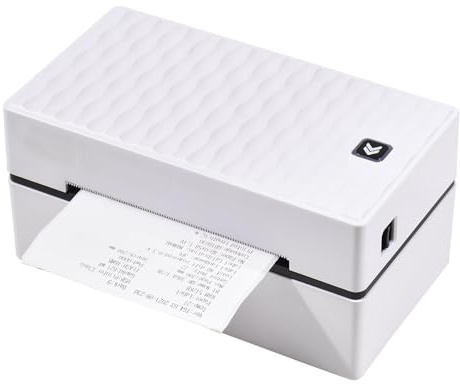 CCZRD Impresora Térmica De Etiquetas Envío Escritorio For Paquete 4x6, Impresión Inalámbrica BT Y USB, Pegatinas Alta Velocidad 110mm Impresión Rápida Nítida Cada Etiqueta(White)