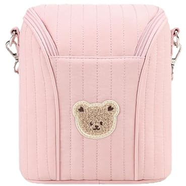 Isolerad flaskväska - polyesteraluminiumplåt 18 x 10 x 20 cm | Bärbar dagsmjölkkylare med handtag, reseförvaring för barnvagnar, diskställ | flaskorganisatör, pink, Se référer au descriptif, Se