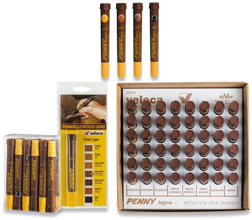 Ritocco a Pennarello per Legno Veleca colore Noce Medio per ritocchi, graffi