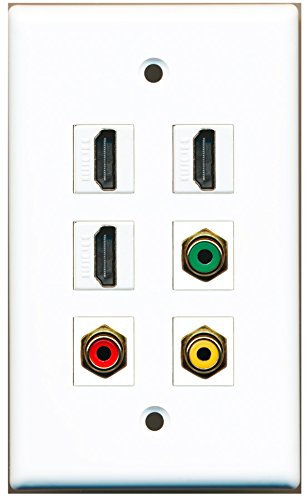 RiteAV – 3 HDMI 1 puerto RCA rojo 1 Puerto RCA amarillo 1 Puerto RCA verde placa de pared