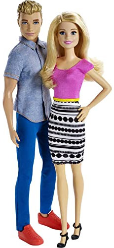 Barbie Dolls, and Ken Doll 2-Pack Featuring Blonde Hair and Bright Colorful Clothes, Kids Toys and Gifts Amazon Exclusive