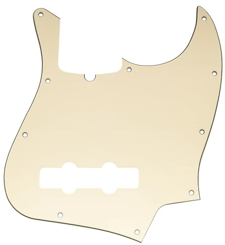 Musiclily Pro 10 Löcher J Bass Pickguard Schlagbrett 3 lagig Crème | für 4-Saiter American Jazz Bass