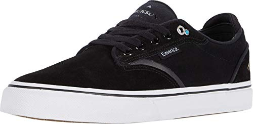 Emerica Herren Dickson Skate-Schuh, Schwarz/Weiß/goldfarben, 44.5 EU