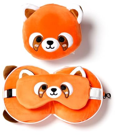 Relaxeazzz Plüsch Roter Panda Reisekissen & Schlafmaske