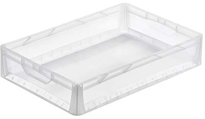 aidB Eurobox LIGHTLINE transluzent, 600 x 400 x 120 mm, Griffe geschlossen, transluzente Plastikbox aus durchsichtigem Kunststoff, durchsichtige Box, ideal für die Industrie, 1 St.