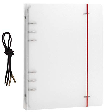 A4/A5/B5 Multifunktions Ordner Ringbuch Löcher transparent nachfüllbar Kunststoff Notizbuch Hülle Ringordner Notebook-Schutz Lose-Blatt-Ordner Gummibandverschluss Home Office und Schulbedarf