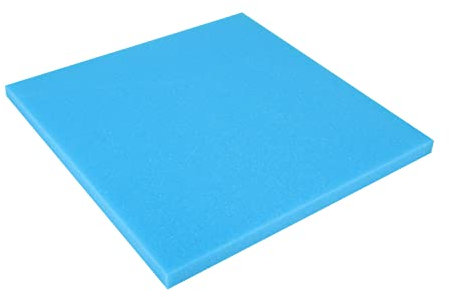 Wacredo Filterskum för användning för akvaristik och dammfiltersystem, filtersvamp filtermatta (50 x 50 x 3 cm – 30PPI (fin), blå)