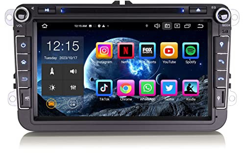 Erisin 8 Zoll 8-Kern 4GB+64GB Android 13 Autoradio Bluetooth GPS Navi für VW Golf 5/6 Polo Passat Tiguan Touran Caddy T5 Seat Skoda ​CarPlay Android Auto WiFi DSP RDS OBD2 USB OPS DAB+ CD DVD Canbus
