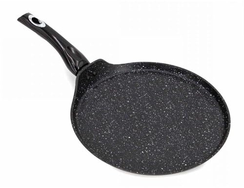 Cheffinger Crêpe Poêle Anti Garde ø28cm Induction Résistant aux Rayures Marbre Noir