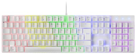Mars Gaming MK422 Blanc, Clavier Mécanique Gaming RGB, Antighosting, Switch Mécanique Marron, Langue Française