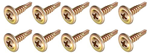 METALLIXITY Kreuzschlitz Selbstschneidend Schrauben (#8 x 1/2) 200Stk Karbonstahl Zinken Holz Schraube - für Haus Wartung und Holzbearbeitung Gold Ton