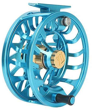 OUKENS Fliegenfischerrolle, wasserdichte 2 Und 1BB Hochleistungs-Angelrolle, Leichte CNC-Aluminium-Fliegenrolle Zum Angeln, Süßwasser-Fliegenrolle Mit Großer Laube(Blau)