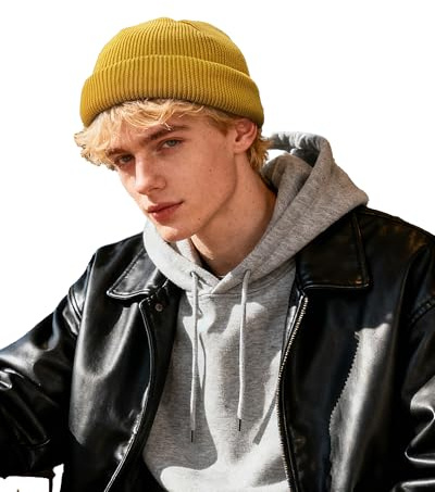Clakllie Berretto a Maglia Lungo o Corto Cappello a Cranio Unisex Elastico Berretto Beanie in Maglia Cappello a Cranio Spesso Cuffia Cappello Lana Merino Trawler,Cappello a Berretto per Uomini e Donne